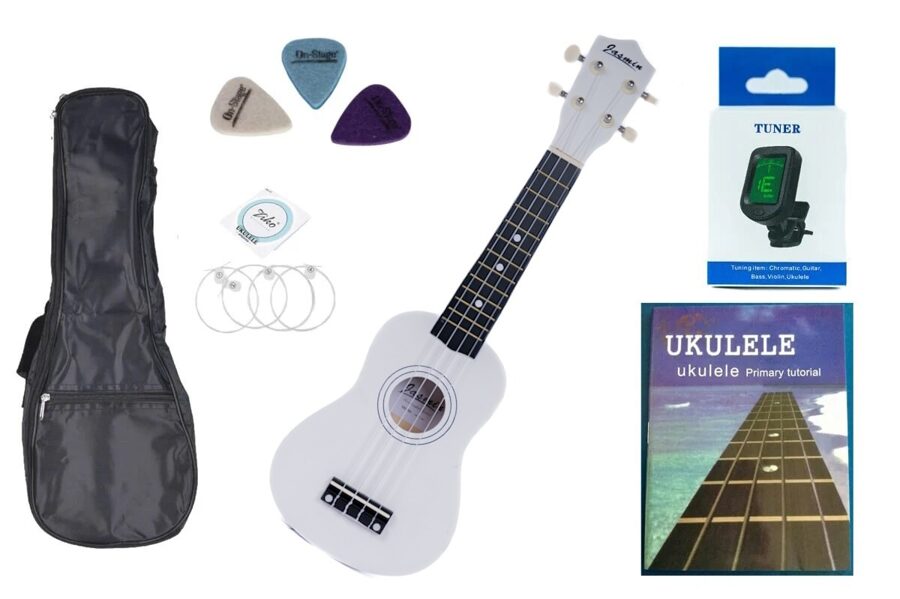 Jasmin U3 Baltas ukuleles komplekts